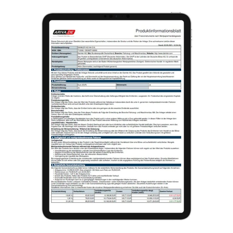 iPad Pro product information sheet